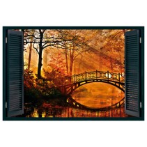 Ventanas 3d vinilos puente sobre el lago